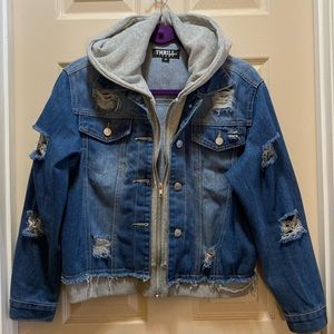 Thrills Jeans SZ M Jacket with hoodie